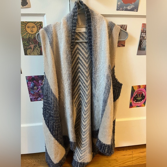 Anthropologie Sleeping on Snow Mailbi Open Front Cardigan Sweater Vest - Picture 1 of 4